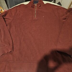Tommy Hilfiger Jacket‎ Mens XXL 2XL quarter Zip Maroom Pullover
